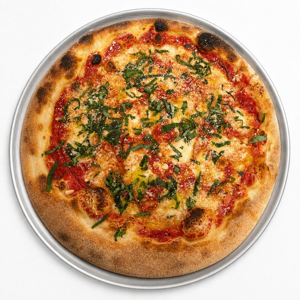 Large Margherita Pizza.