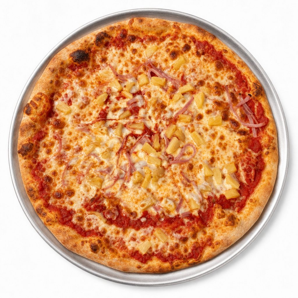 Large BBQ Hawaiian Pizza.