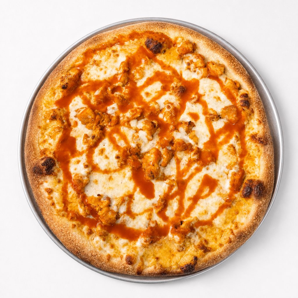 Medium Buffalo Chicken Pizza.